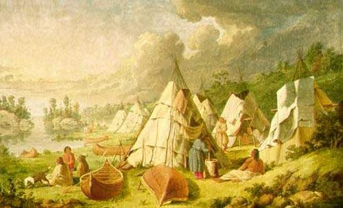 Paul Kane Indian encampment on Lake Huron Sweden oil painting art